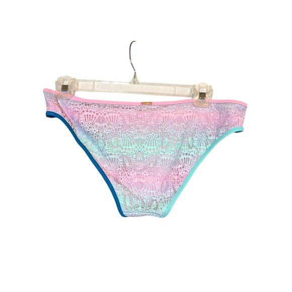 Victorias Secret High Neck Halter Bikini Set M Ombre Lace Pink & Blue With Strap - Picture 7 of 9